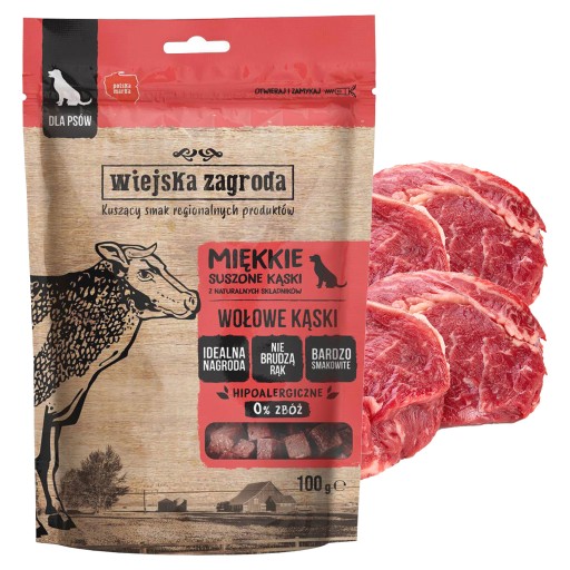 WIEJSKA ZOGRODA zdravá pochúťka pre psov Hovädzie mäso 100g