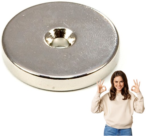 NEODYMOVÝ MAGNET 25x7,5/4,5x3 mm NA SKRUTKU ks.