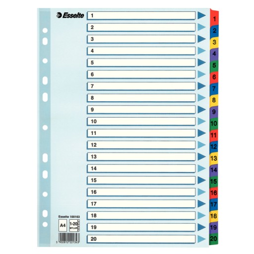 Deliace priečky na kartotéky A4/20 ESSELTE MYLAR