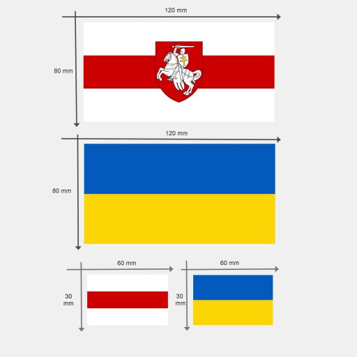 NÁLEPKY NÁLEPKY BIELORUSKO VLAJKA BIELORUSKO 3 ks