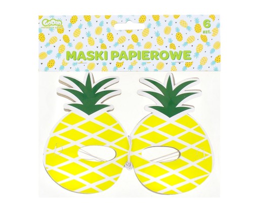 Sladké ananásové masky Ananás Hawaiian Party Fruit Birthday 6 ks.