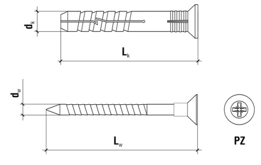 RÝCHLA INŠTALÁCIA ČEPY WKRĘT-MET SM 6X40 200 ks