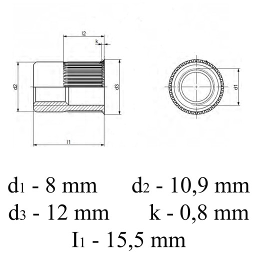 Nitovacia matica, mini golier, INOX A2, M8, 10 kusov