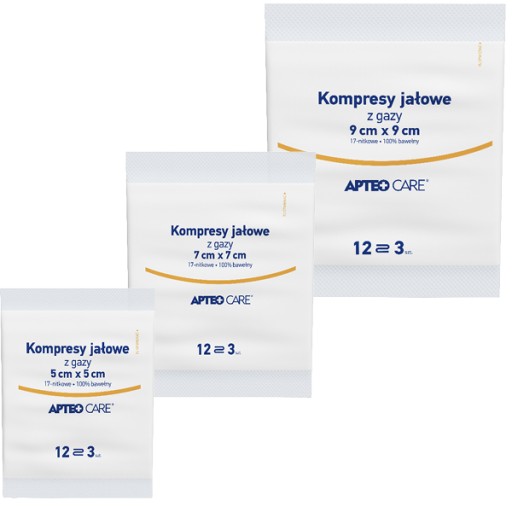 Sterilné obklady Apteo Care 5 cm x 5 cm, 3 kusy