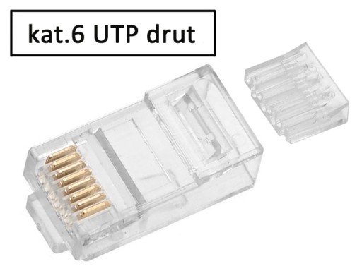 Zástrčka RJ45/8P8C UTP cat.6, krútená dvojlinka, drôt AWG24-27, 10 ks.