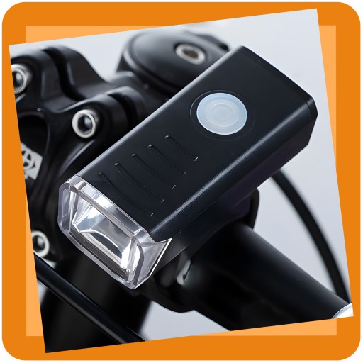 LED CYKLISTICKÁ LAMPA NA BICYKEL, NA RIADTIKÁ, VÝKONNÁ, NABÍJACIA, USB + ZADNÁ
