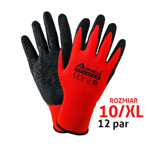 Pracovné rukavice na ochranu zdravia a bezpečnosti pri práci, veľkosť 10 XL, balenie 12 párov