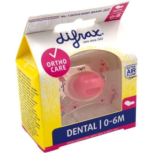 DIFRAX DENTAL cumlík 0-6m RUŽOVÝ FLAMINGO