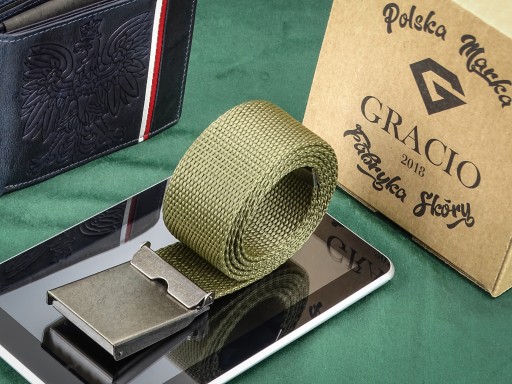 Khaki Military krátky kaki opasok na NOHAVICE 95cm