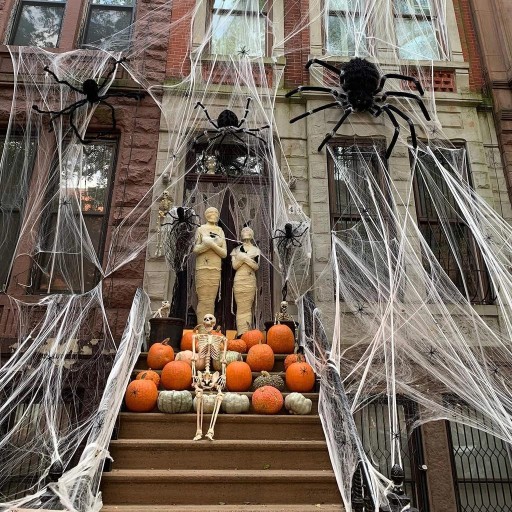 Veľká umelá ORIGINÁLNA biela pavučina na halloweenskeho svätého Ondreja
