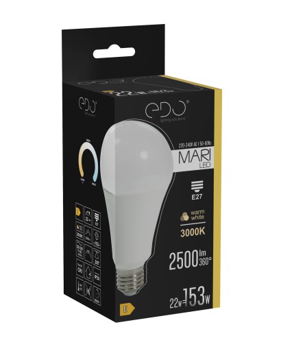 E27 A80 LED žiarovka 22W 3000K teplá 2500lm EDO