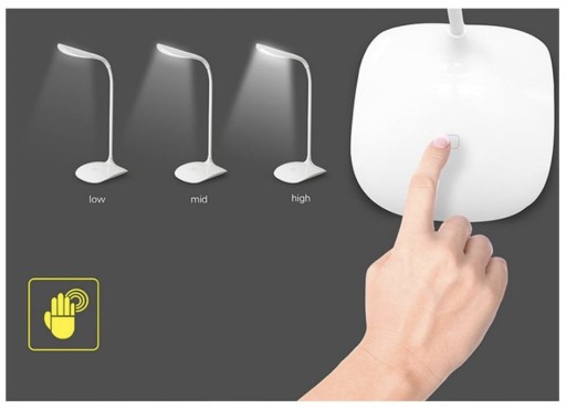 STOLNÁ LAMPA DO ŠKOLY 14 LED DOTYKOVÁ USB BEZDR