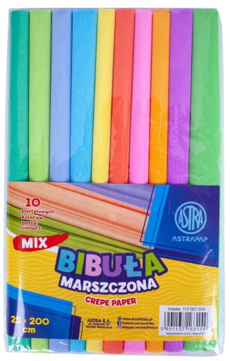 Krimpovaný hodvábny papier Astra Multicolor 25x200 mix 10 farieb