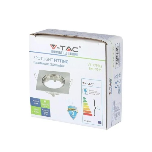 Očko V-TAC GU10 Square Movable Satin VT-779