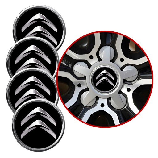 4 Emblémy Krytky ráfikov Kryty kolies Kolesá CITROEN SET TOP 60 mm
