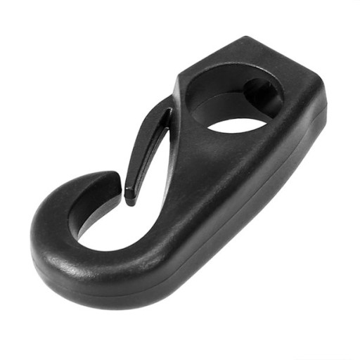 ČIERNA PLASTOVÁ KARABÍNA na GUMOVÉ LANÁ. 6 mm x 2