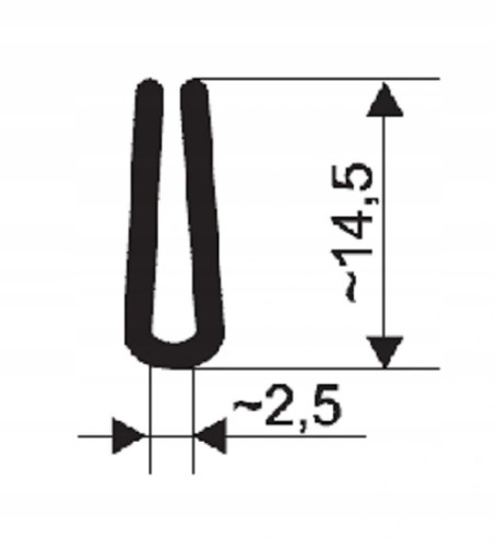 Okrajové tesnenie, na okraji 2,5mm ASH