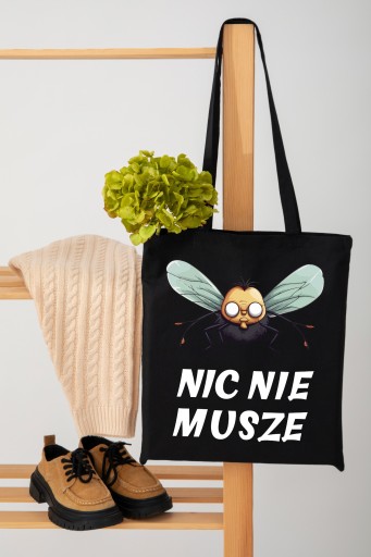 Nákupná taška Cotton Shopper s potlačou čiernej farby ako darček