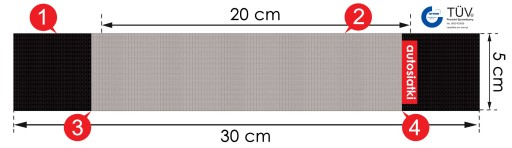Samostatný suchý zips - Držiak na suchý zips do kufra - 30 cm