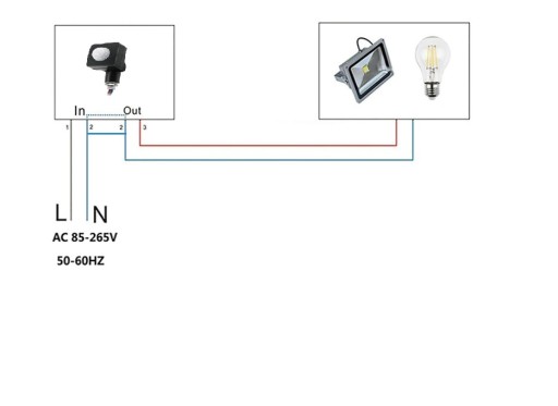 Senzor pohybu a súmraku pre 230V LED reflektor