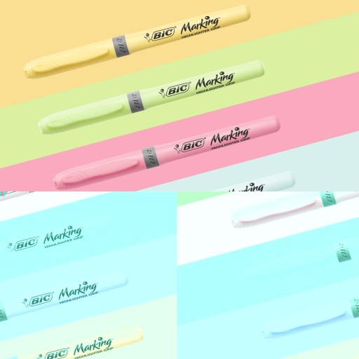 BIC Zvýrazňovač GRIP ŠKOLSKÝ ZVÝRAZŇOVAČ KANCELÁRIA 6 PASTELOVÝCH FARIEB