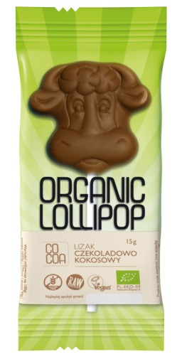 ČOKOLÁDA A KOKOSOVÉ LOLLY, BEZLEPKOVÉ, BIO 15 g - KAKAOVÉ