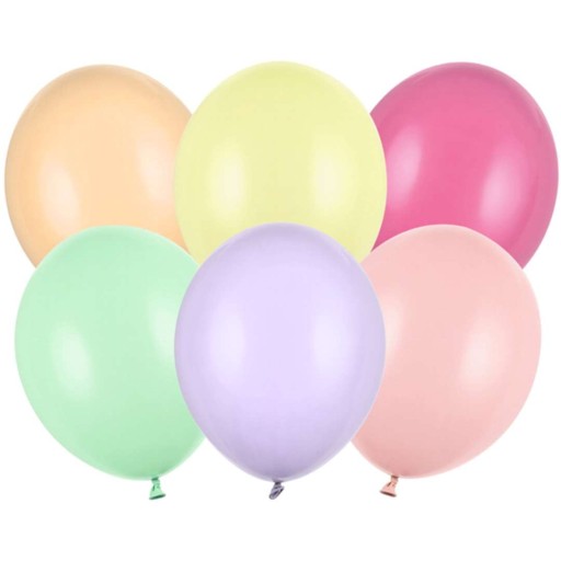 Strong PartyDeco PASTEL FAREBNÉ balóniky pre vonkajšie NARODENINY 50 ks