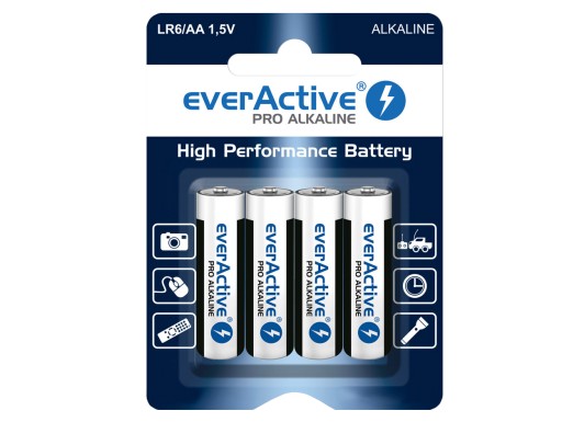 4X VÝKONNÉ EVERAKTÍVNE ALKALICKÉ BATÉRIE LR6 R6 AA