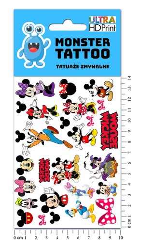 UMÝVAJÚCE DOČASNÉ TETOVANIE PRE DETI MICKEY MOUSE ORIGINÁLNE DIZAJNY