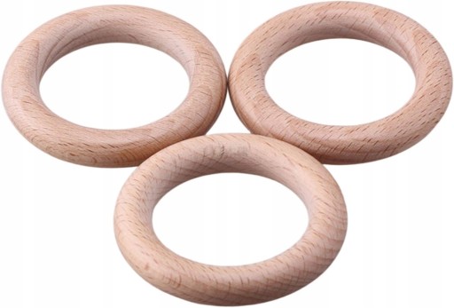 Drevený krúžok na makramé závesovú tyč BUK 60mm 5 ks