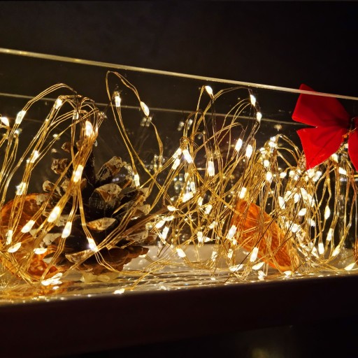 DRÔTOVÉ LAMPY 100 LED MIKRO TEPLÁ BIELA 100LED