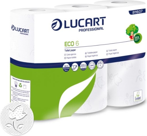 Biely toaletný papier 100% recyklovaný, 6 roliek