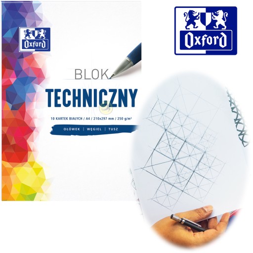 TECHNICKÝ BLOK BIELY A4 OXFORD 10 listov 250g/m²