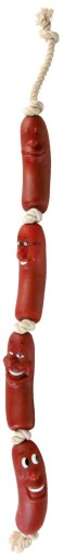Klobásky na šnúrke, sťahovák, hračka pre psa, 70 cm