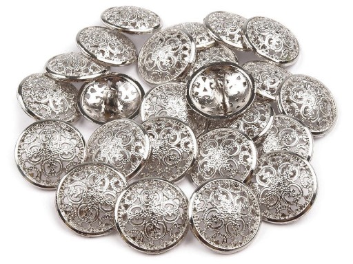 KOVOVÝ GOMBÍK 22mm STRIEBORNÝ