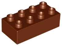 LEGO DUPLO 3011 BRICK 2X4 hnedá NOVINKA (12g)
