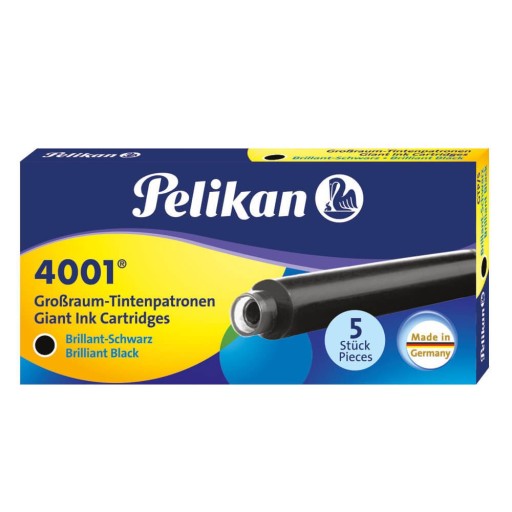 Náboje Pelikan 4001 čierne, 5 kusov