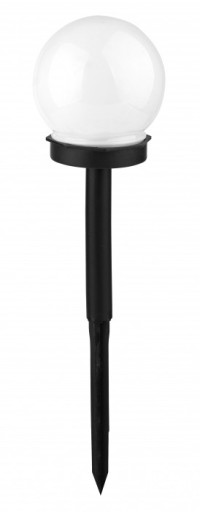 Solárne LED záhradné svietidlo, BIELA GUĽA, 10 cm, Vodotesné IP44