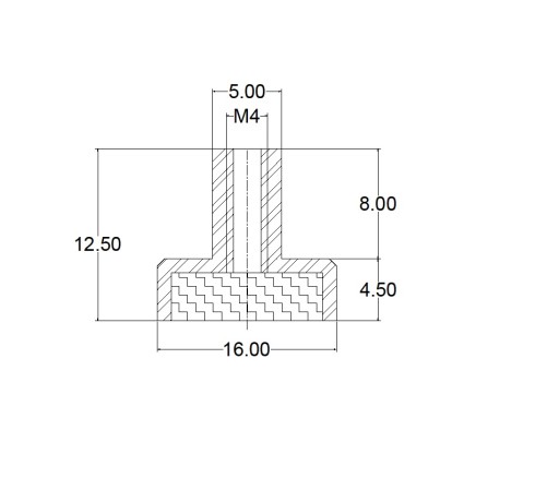 Feritový magnetický držiak 16x4,5 so závitovým puzdrom M3, sada 5 kusov