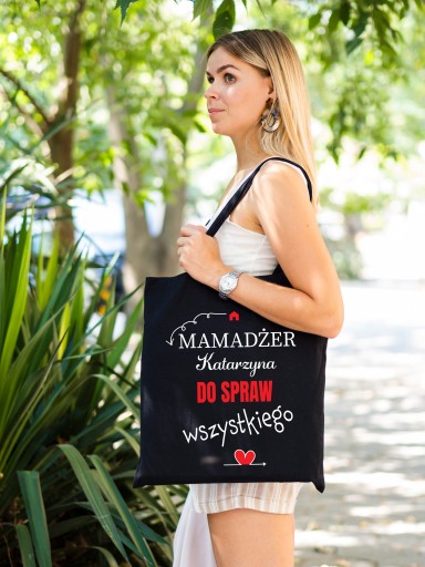 Nákupná taška Cotton Shopper s potlačou čiernej farby ako darček