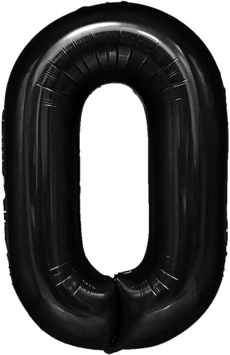 Balón fóliový CYFRA 0 ZERO XXL 100 cm čierny