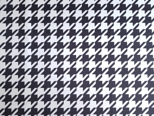 Poťahová látka velúrová potlač geometrický materiál Houndstooth čierna a biela