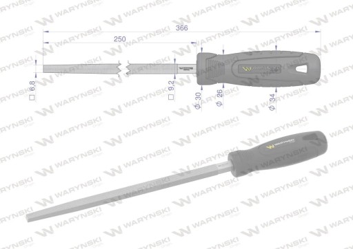 Štvorcový pilník Waryński 250 mm