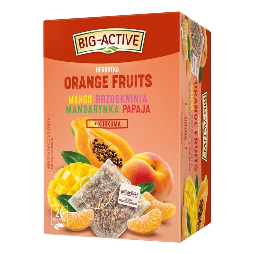 BIG ACTIVE ovocný čaj POMARANČOVÉ PLODY mango broskyňa 20 OBÁLOK