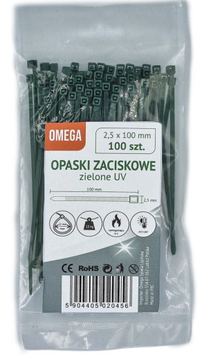 KABELOVÉ SPOJE UV ZELENÁ 2,5X100