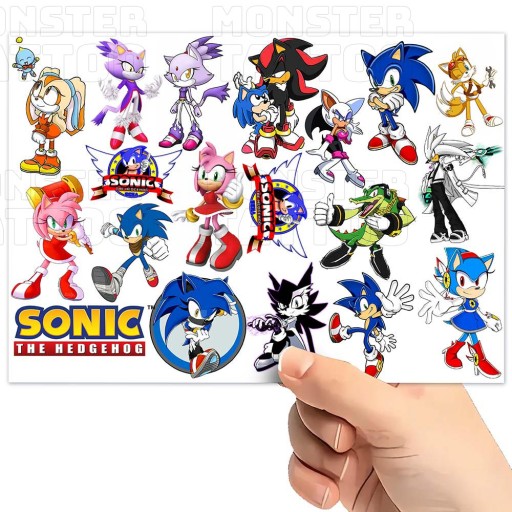 UMÝVAJÚCE DOČASNÉ TETOVANIE PRE DETI DETSKÉ SONIC ORIGINÁLNE DIZAJNY