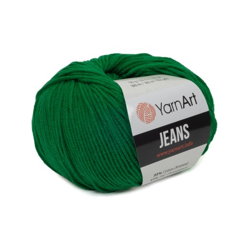 50g priadza, 55% bavlna 45% akryl, YarnArt Jeans tmavozelená 52