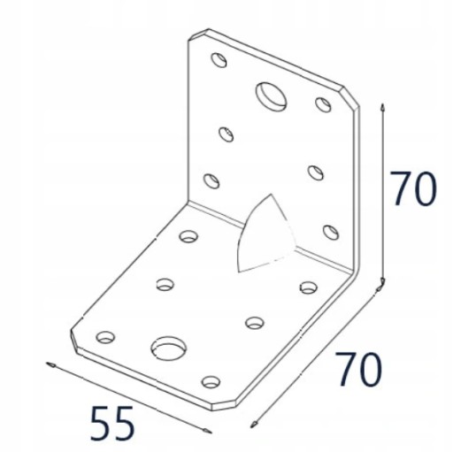 Reliéfny uholník 70x70x55x2mm uhlová stolárska spojka