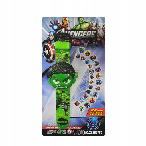 Hodinky HULK zelené LED 3D DIGITÁLNE HODINKY s projektorom