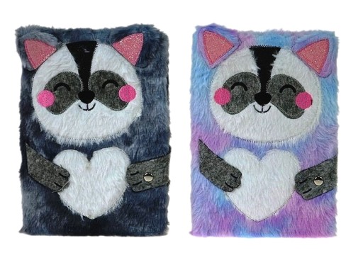 A5 PLYŠOVÝ ZÁPISNÍK LEMUR Zipsový DIÁR 0213